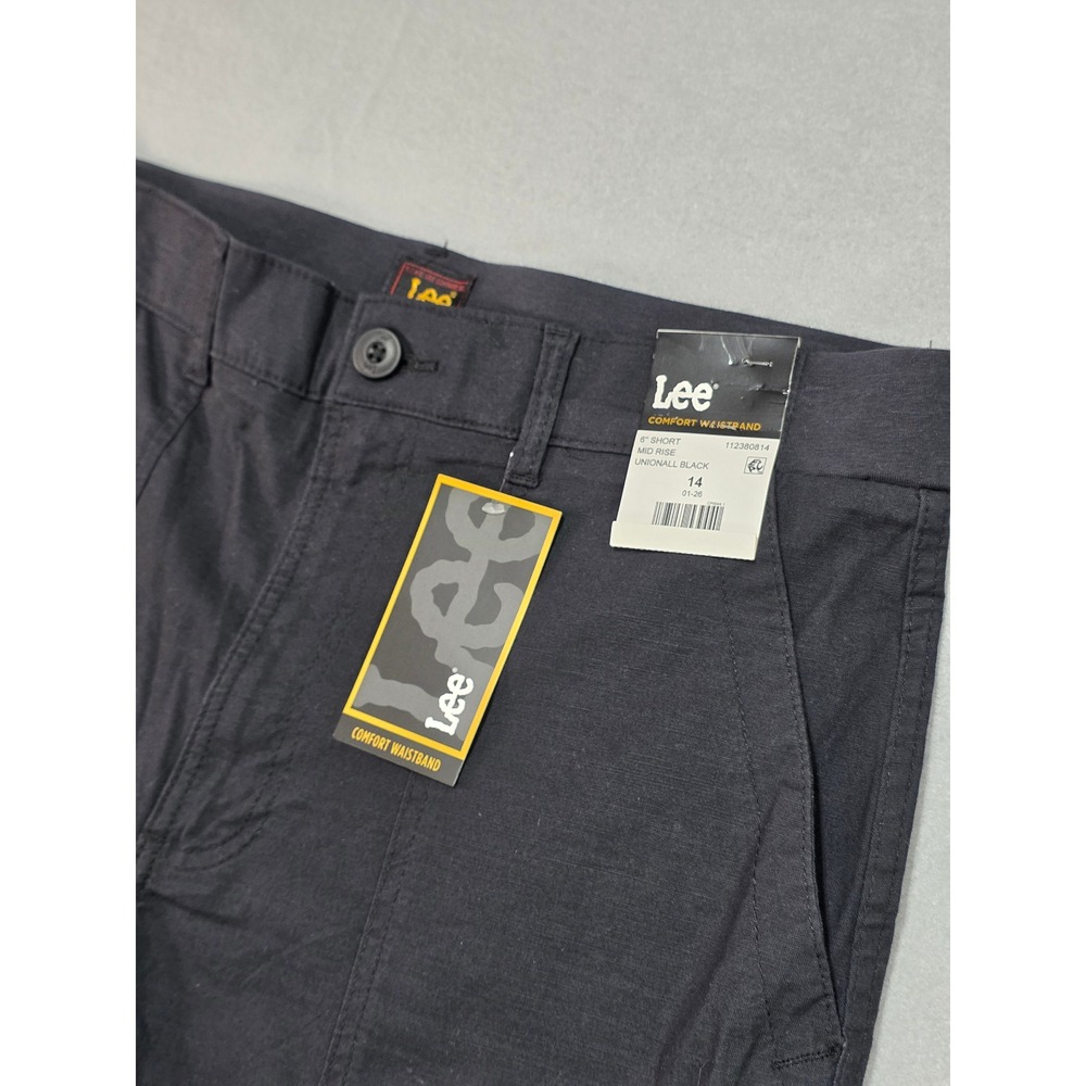 Lee Comfort Waistband Mid Rise 6 Inch Shorts Unionall Black 112380814 Size 14
